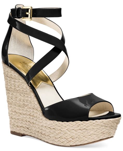 michael kors wedge schwarz|michael kors black wedges women.